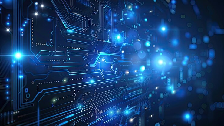Antecedentes de la tecnología de circuitos electrónicos futuristas abstractos