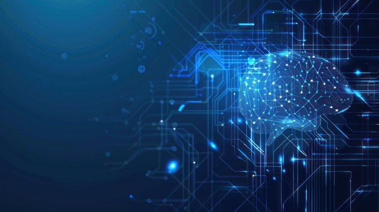 antecedentes de la tecnología de inteligencia artificial ilustración del concepto de mente tecnológica