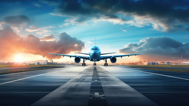 Foto antecedentes de viajes en avión en el aeropuerto