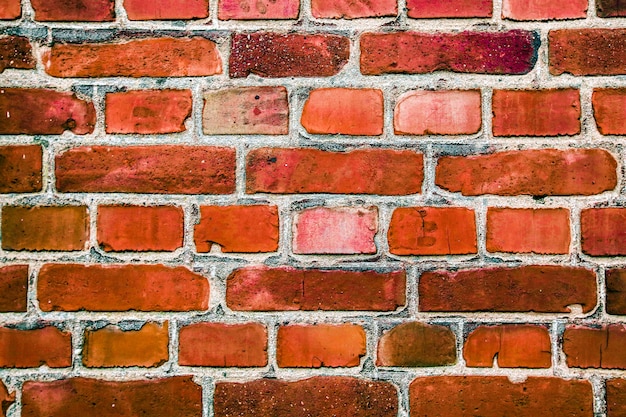 Antecedentes de la vieja pared de ladrillo rojo vintage, aplicar textura de grano