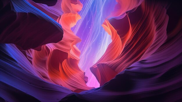 Antelope Canyon bei Nacht mit Sternenhimmel Generative KI