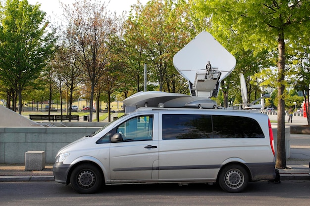 Foto antena em uma van