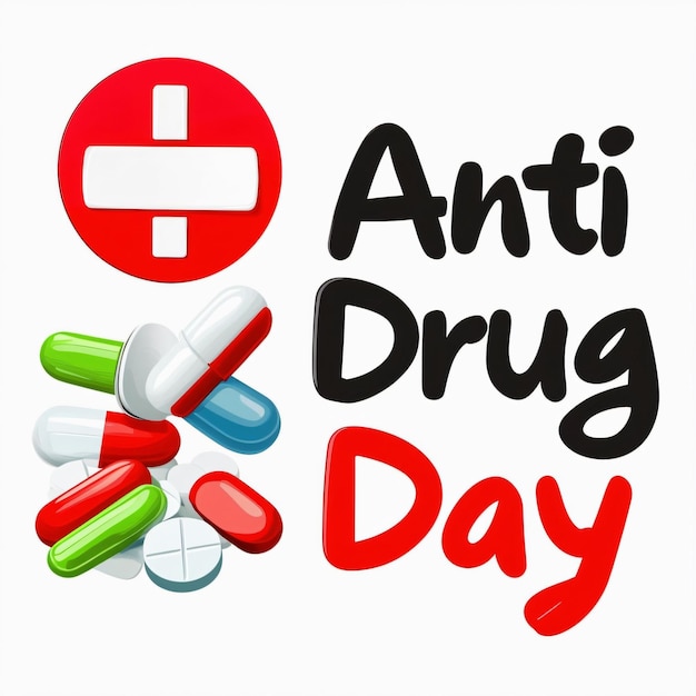 Foto anti drug day sign say no to drugs