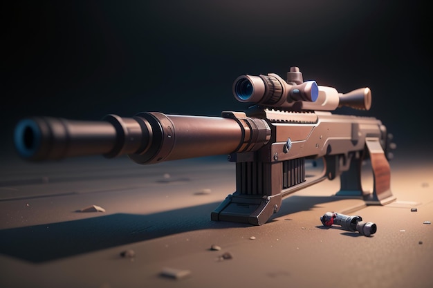 Anti material rifle sniper arma barrett equipamento do exército equipamento  de ataque rifle arma de renderização 3d