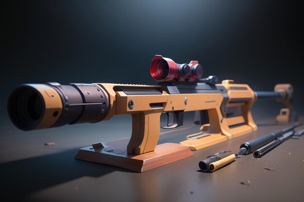 Anti material rifle sniper arma barrett equipamento do exército equipamento  de ataque rifle arma de renderização 3d