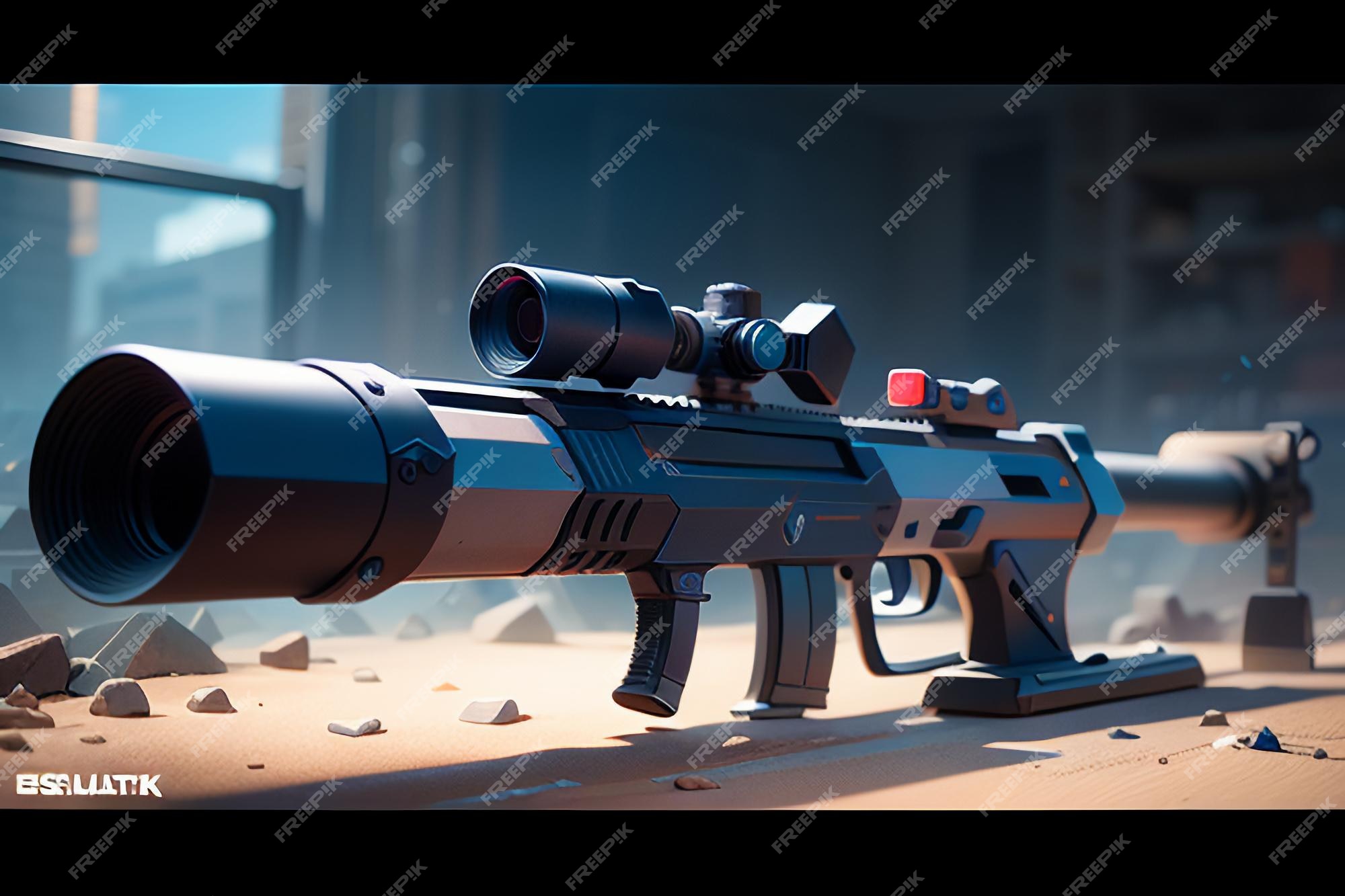 Anti material rifle sniper arma barrett equipamento do exército equipamento  de ataque rifle arma de renderização 3d