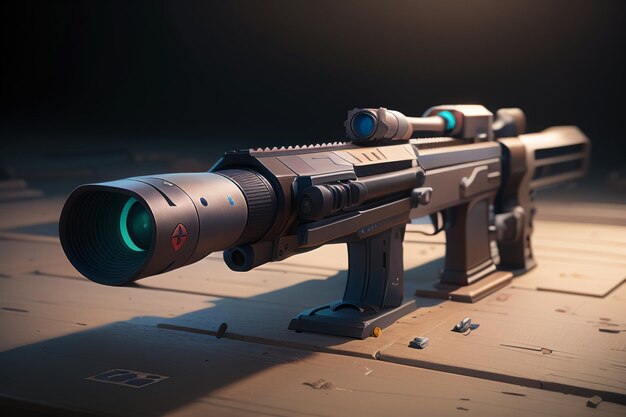 Anti material rifle sniper arma barrett equipamento do exército equipamento  de ataque rifle arma de renderização 3d