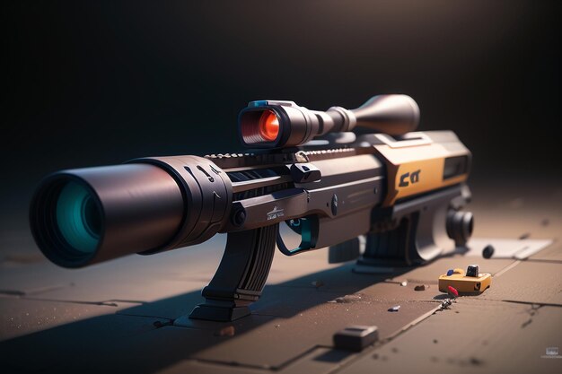 Anti material rifle sniper arma barrett equipamento do exército equipamento  de ataque rifle arma de renderização 3d