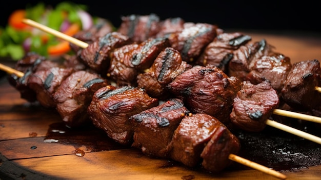 Anticuchos peruvian grilled meat skewers comida de rua popular