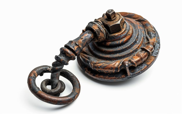 Antiga campainha de ferro forjado com desenho torcido