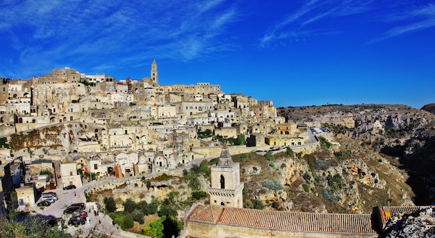 antiga caverna da cidade Matera, Basilicata, Itália