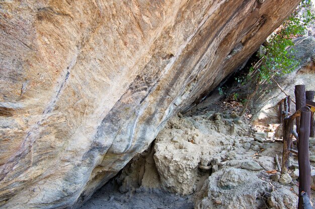 Antigas, pinturas, ligado, pedra penhasco, em, op luang parque nacional, chiang mai, tailandia