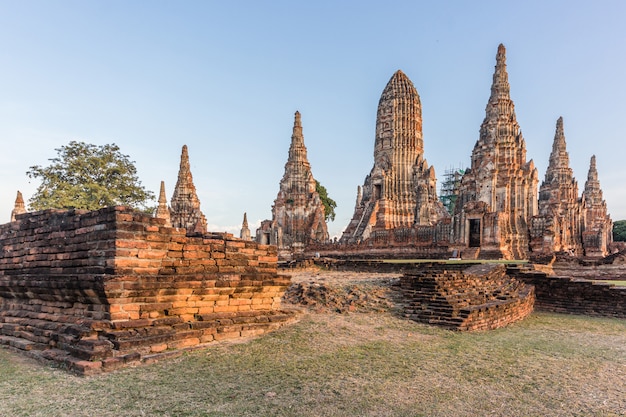 Antigas, ruínas, de, wat chai, watthanaram, em, ayutthaya, ayutthaya, histórico, parque, tailandia