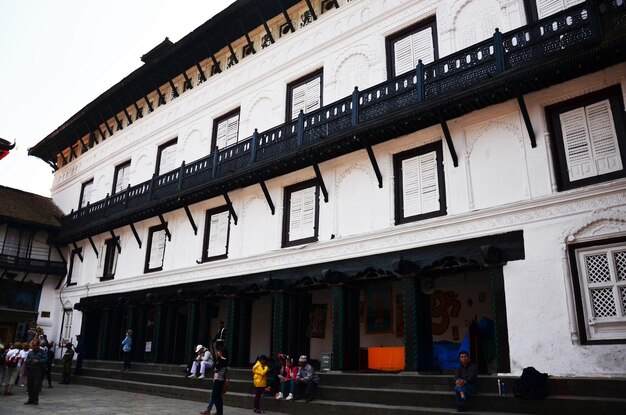 Antigo edifício de arquitetura nepalesa e antigas ruínas antigas nepalesas Nasal Chok Hanuman Dhoka Royal Palace em Basantapur Katmandu para viajantes viajam visita em 23 de outubro de 2013 em Kathmandu Nepal