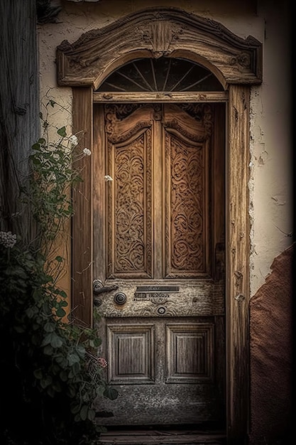 Antigo fundo de porta de madeira vintage