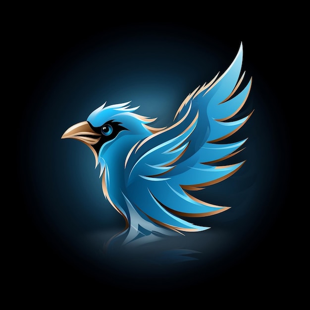 Antigo logotipo do Twitter Azul Twitter Bird Realismo com figuras estilizadas de fantasia Ink amp Wash Colorful Sp