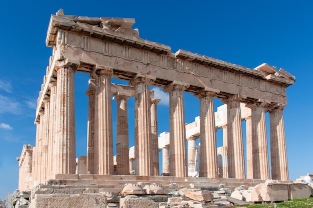 Antigo templo da acrópole parthenon na arquitetura da arquitetura antiga de atenas