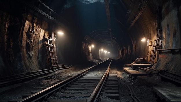 Foto antigo túnel de metrô ia generativa