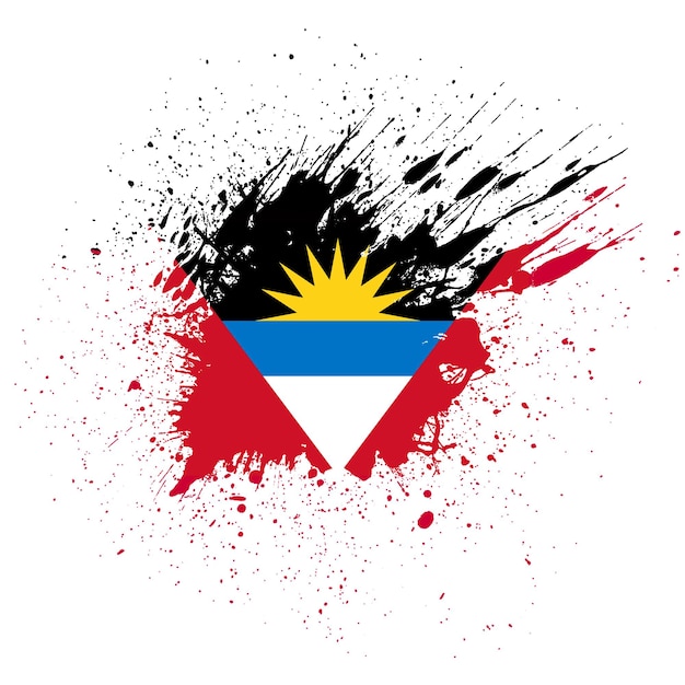 Antigua-Barbuda-Flagge auf Blutstreuung