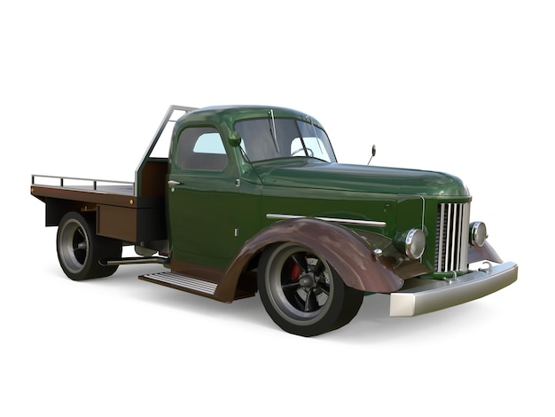 Foto antigua camioneta pickup restaurada al estilo de la ilustración 3d hot rod