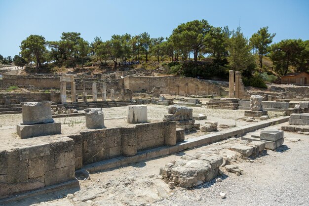 La antigua ciudad de Kamiros en la isla de Rodas, Grecia