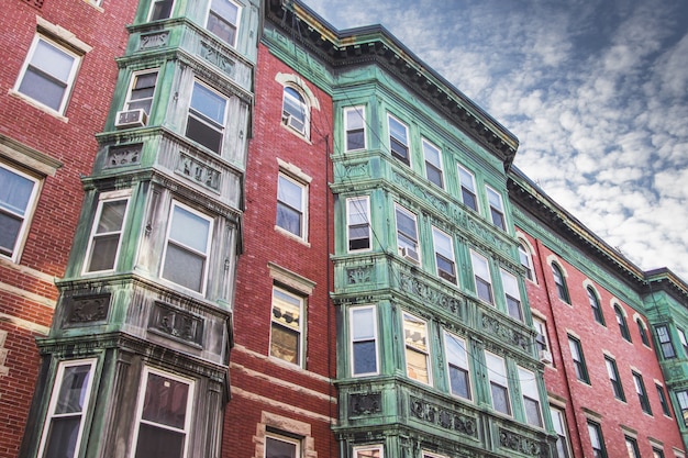 Antigua fachada de la casa en North End, Boston