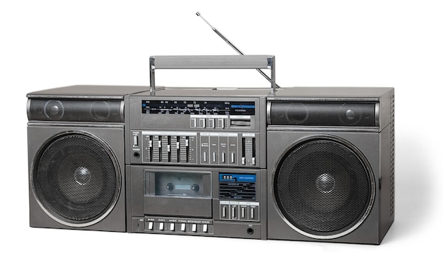 Antigua grabadora de cassette retro blaster