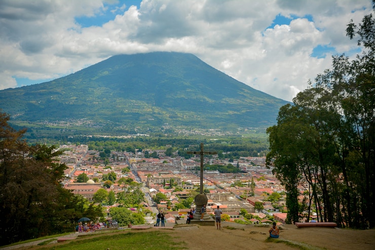 Foto antigua guatemala vista, vulcão