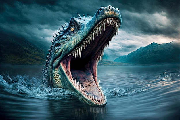 La antigua leyenda del reptil Toothy del monstruo del Lago Ness