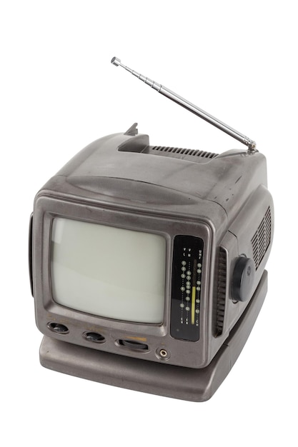 Antigua unidad de tv crt analógica protable de 55 pulgadas aislada en blanco