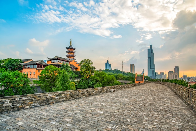 Antiguas murallas y templos en Nanjing, China