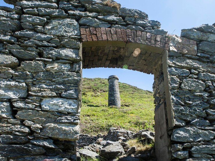 Foto antiguas ruinas contra el cielo