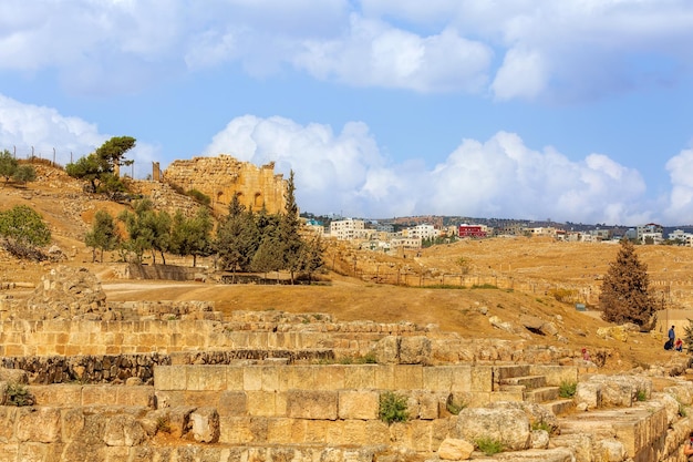 Foto las antiguas ruinas romanas de jerash gerasa jordania