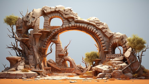 Un antiguo arco del desierto de Zorridanna en el paisaje enigmático