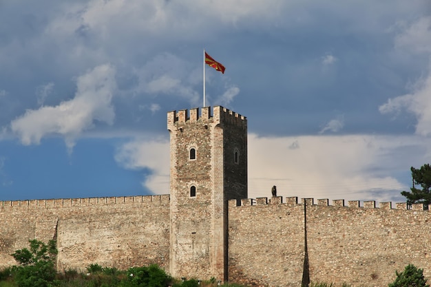 El antiguo castillo de Skopje de Macedonia