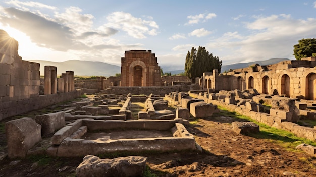 Foto antiguo cementerio de las tumbas de pavo de ahlat de los turcos de selcuk