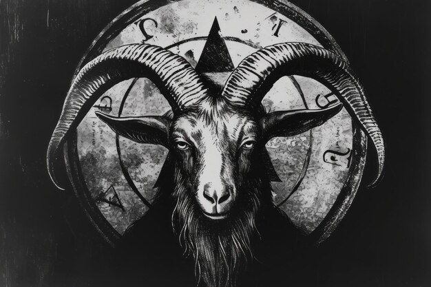 Foto el antiguo diablo baphomet genera ai