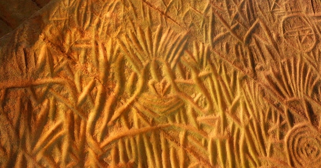 antiguo dibujo de la cueva en kerala