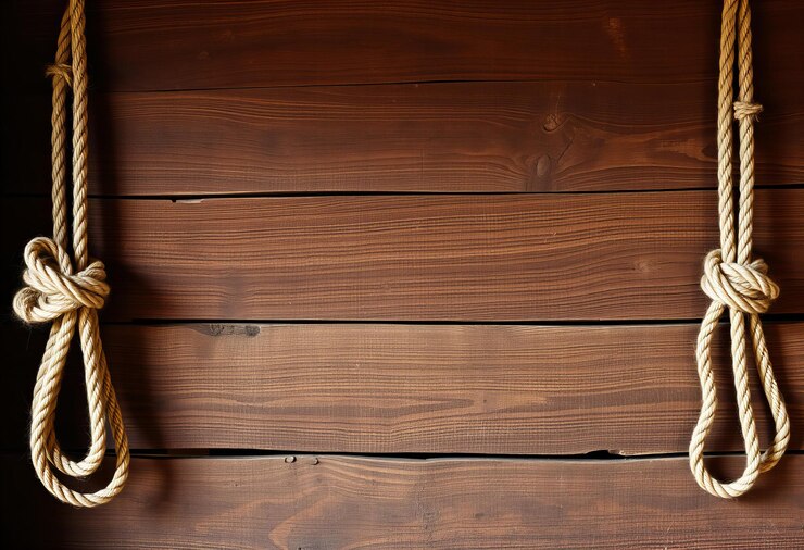 Foto antiguo fondo de madera con cuerdas en los lados
