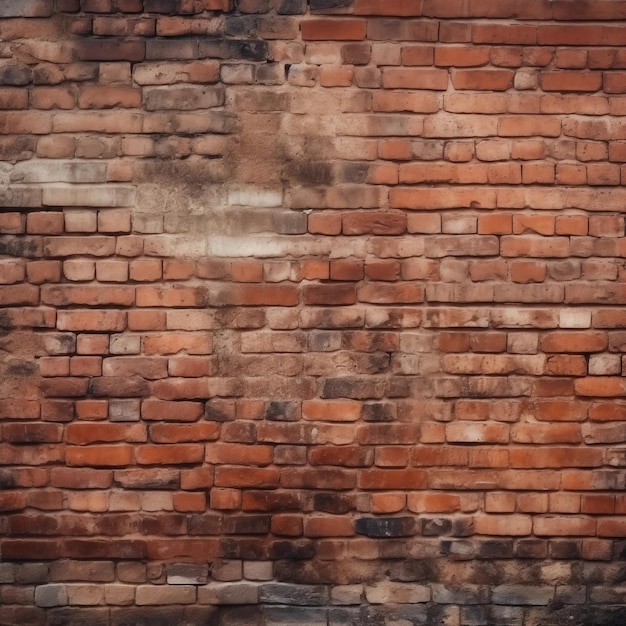 Foto antiguo fondo de pared de ladrillo rojo amplio panorama de mampostería ia generativa