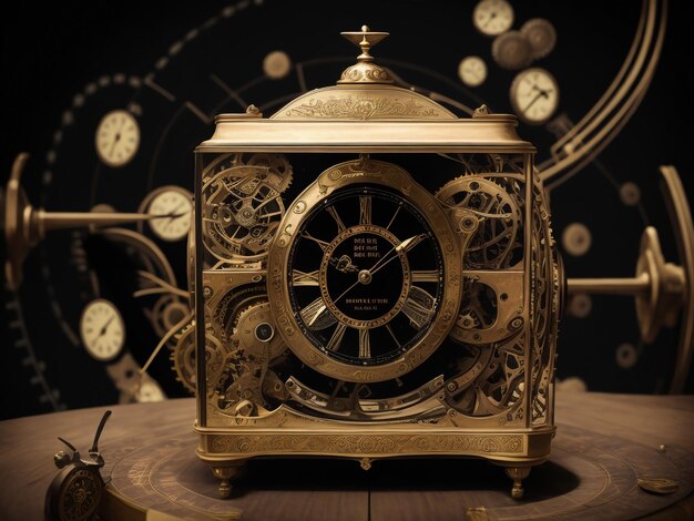 Antiguo fondo de reloj ornamentado para el concepto de tiempo