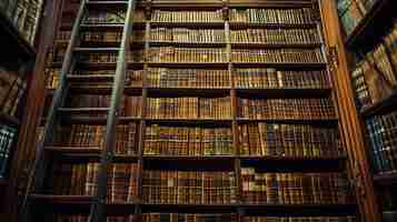 Foto antiguo interior de la biblioteca libros de la biblioteca