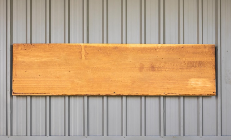 Foto antiguo letrero de madera sobre fondo de textura de metal