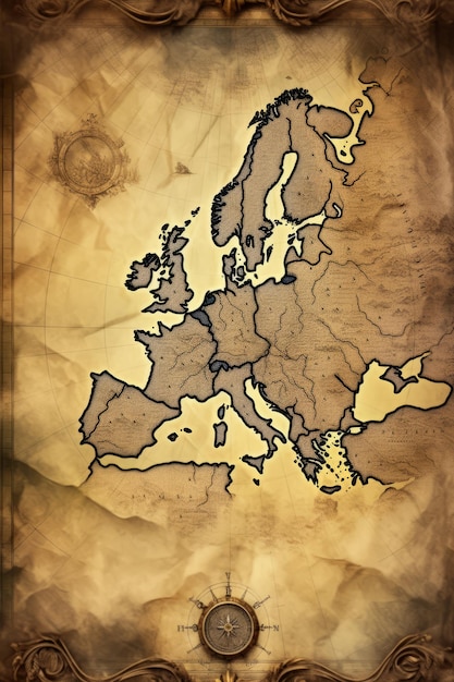 Foto el antiguo mapa de europa