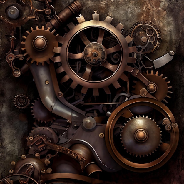 Antiguo mecanismo steampunk