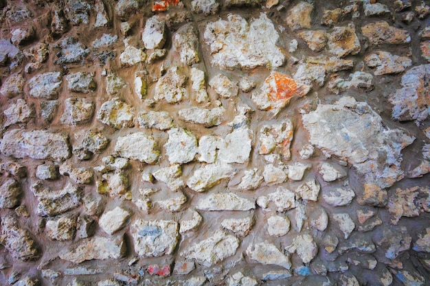 Antiguo muro de piedra beige textura de fondo de cerca