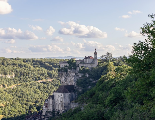 Antiguo pueblo religioso Rocamadour Lot Occitania Suroeste de Francia