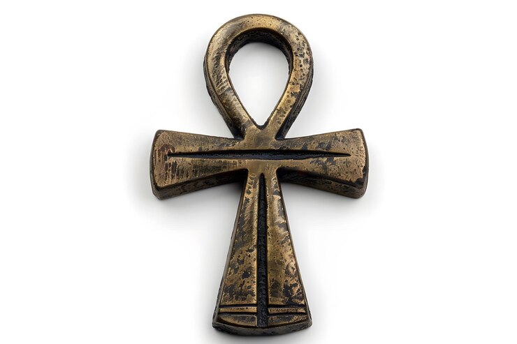 El antiguo símbolo egipcio del Ankh en bronce