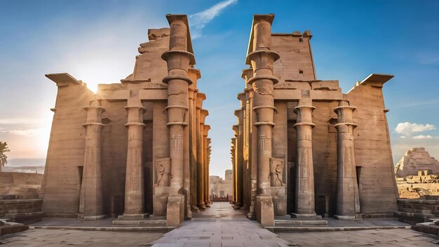 El antiguo templo de Karnak en Luxor, Egipto