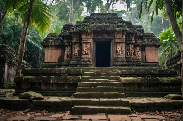 Antiguo templo ubicado en una densa selva